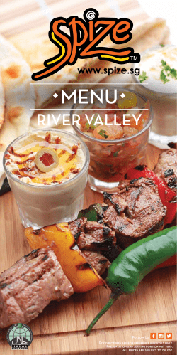 Spize River Valley Menu Web
