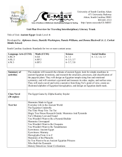Ancient Egypt Unit Plan