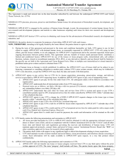 Anatomical Material Transfer Agreement