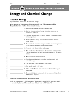 Energy and Chemical Change