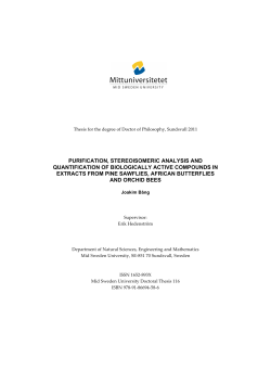 Purification, Stereoisomeric Analysis and