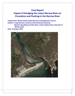 Final Report Impact of Dredging the Lower Narrow River on