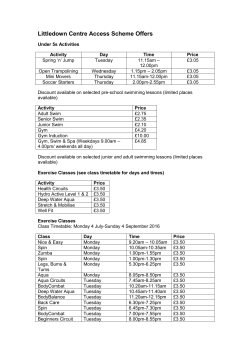 Littledown Centre Access Scheme Offers
