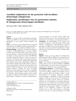 Anesthetic implications for the parturient with hereditary