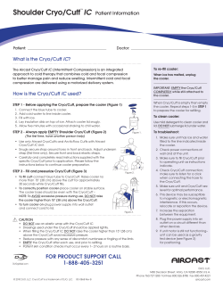 Shoulder Cryo/Cuff IC Patient Information