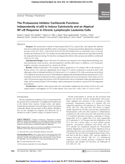 The Proteasome Inhibitor Carfilzomib Functions Independently of