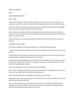 2009 Annual Meeting - Star Lake Property Owners` Association