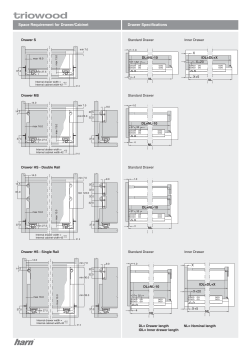 Space Requirement for Drawer/Cabinet Drawer Specifications