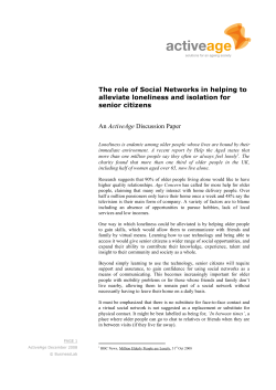 The role of Social Networks in helping to alleviate