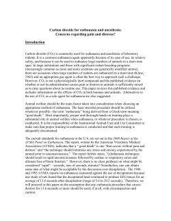 Animal studies regarding CO2 as a euthanasia agent