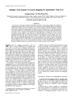 Multiple Trait Analysis of Genetic Mapping for Quantitative Trait Loci