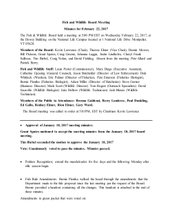 Minutes - Vermont Fish and Wildlife