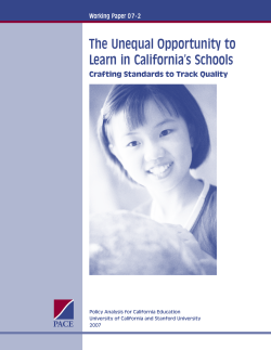 - Policy Analysis for California Education