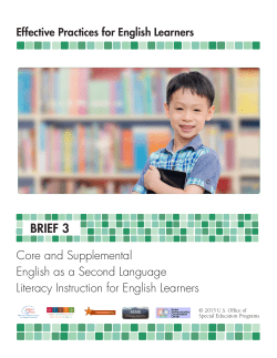 Effective practices for English learners