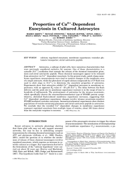 Properties of Ca -Dependent Exocytosis in Cultured Astrocytes