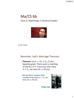 Matchings 3 - Mathematics