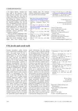 CO2 levels and coral reefs