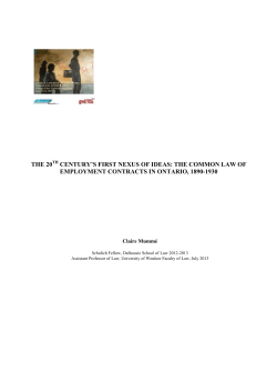 The Common Law of Employment Contracts in Ontario