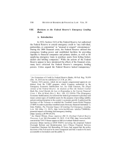 Revisions to the Federal Reserve`s Emergency Lending Rules