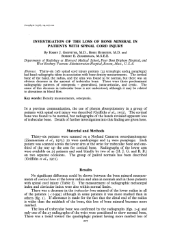 Investigation of the loss of bone mineral in patients with
