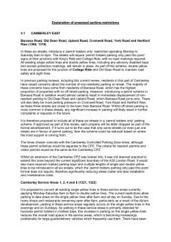 Explanation of proposed parking restrictions 3.1 CAMBERLEY EAST