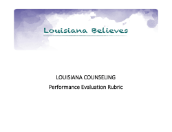 LOUISIANA COUNSELING Performance Evaluation Rubric