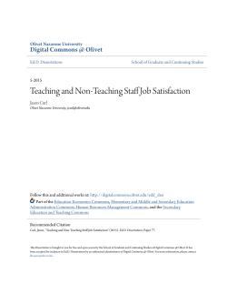 Teaching and Non-Teaching Staff Job Satisfaction