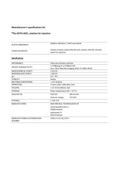 Manufacturer`s specifications for 68Ga-DOTA