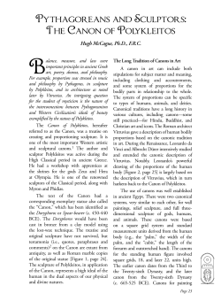 Pythagoreans and Sculptors: The Canon of Polykleitos