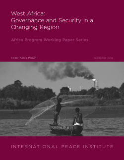 IPI &ndash; West Africa: Governance and Security in a Changing Region