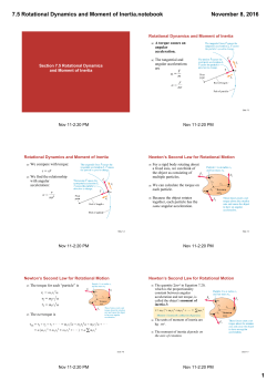 7.5 Rotational Dynamics and Moment of Inertia.notebook