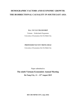 DEMOGRAPHIC FACTORS AND ECONOMIC GROWTH