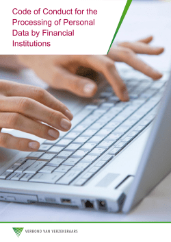 Code of Conduct for the Processing of Personal Data by Financial