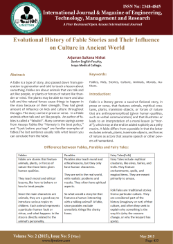 Evolutional History of Fable Stories and Their Influence