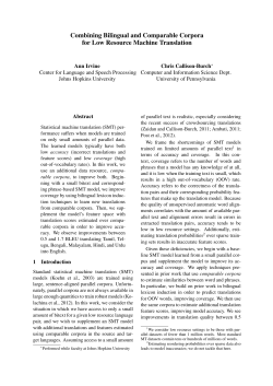 Combining Bilingual and Comparable Corpora for