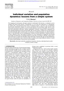 Individual variation and population dynamics