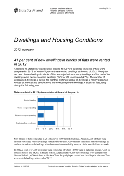Dwellings and housing conditions 2012, Overview