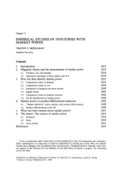 EMPIRICAL STUDIES OF INDUSTRIES WITH MARKET POWER