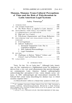 Manana, Manana: Trans-Cultural Perceptions of Time and
