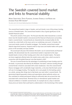 The Swedish covered bond market and links to financial stability