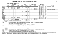EXAMPLE: COST OF GOODS SOLD WORKSHEET