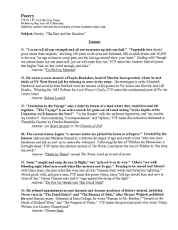 Poetry - Collegiate Quiz Bowl Packet