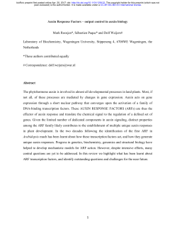 1 Auxin Response Factors &ndash; output control in auxin biology