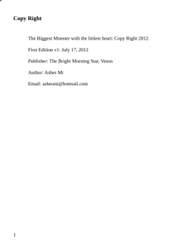 The Biggest Monster with the Littlest Heart