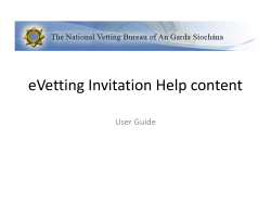eVetting Invitation Help content