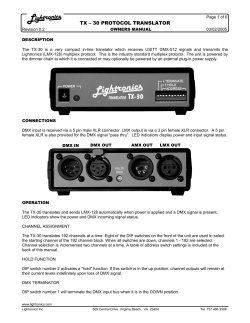 OWNERS MANUAL Page nn of xx