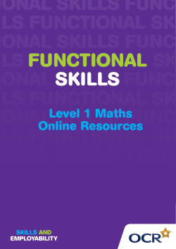 Level 1 Functional Skills Mathematics - Underpinning skills