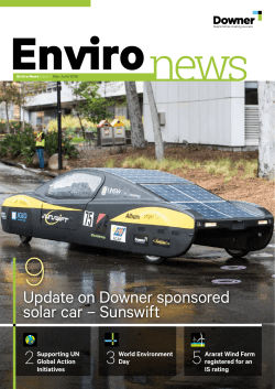 Update on Downer sponsored solar car &ndash; Sunswift