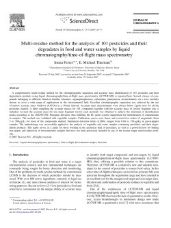 Multi-residue method for the analysis of 101 pesticides and their