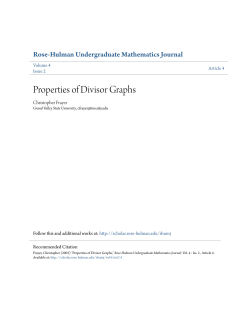 Properties of Divisor Graphs - Rose